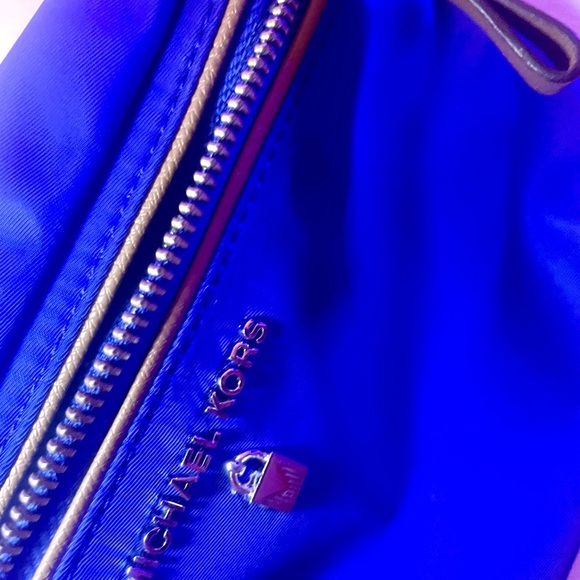 Michael Kors royal Blue and gold Crossbody Bag with Gold Accents - Picture 8 of 10